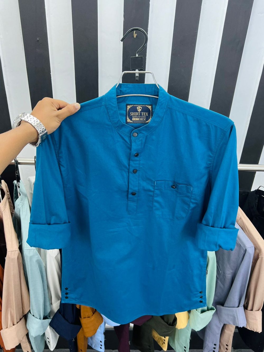 Mens Rewan Katua Shirt Solid Color