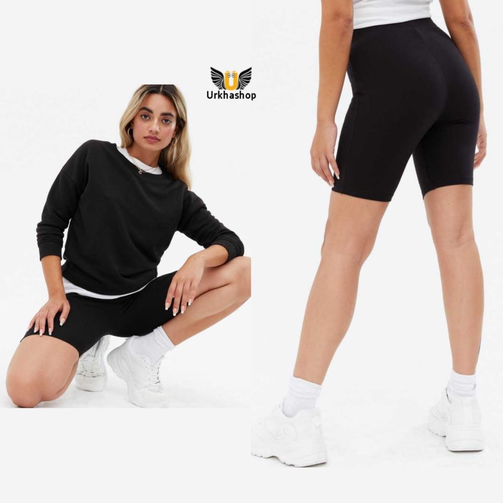 Womens workout yoga black cycling shorts for wearing regular & gym