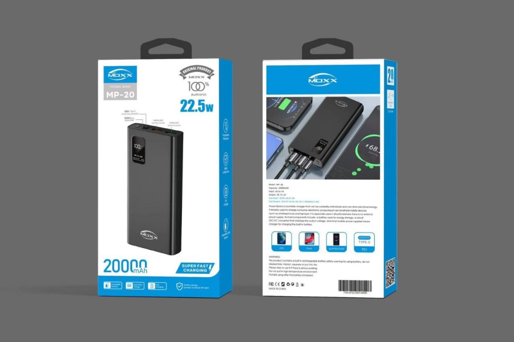 Moxx MP-PB20 Power Bank - 20000mAh - Black